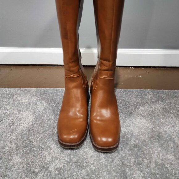 Marc Fisher Cognac‎ Leather Riding Boots - Picture 1 of 5
